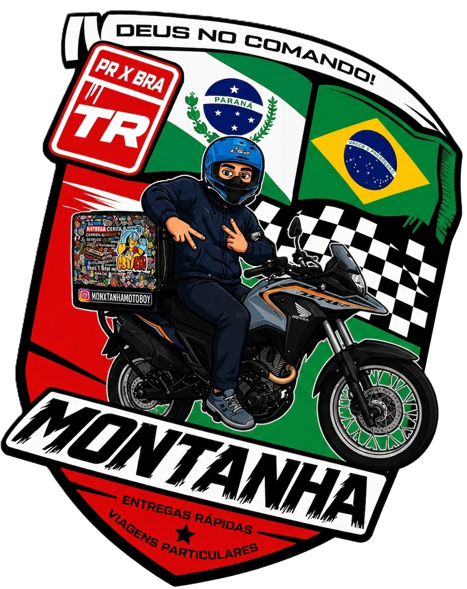 Brasão Montanha Motoboy - Entregas Rápidas e Viagens Particulares